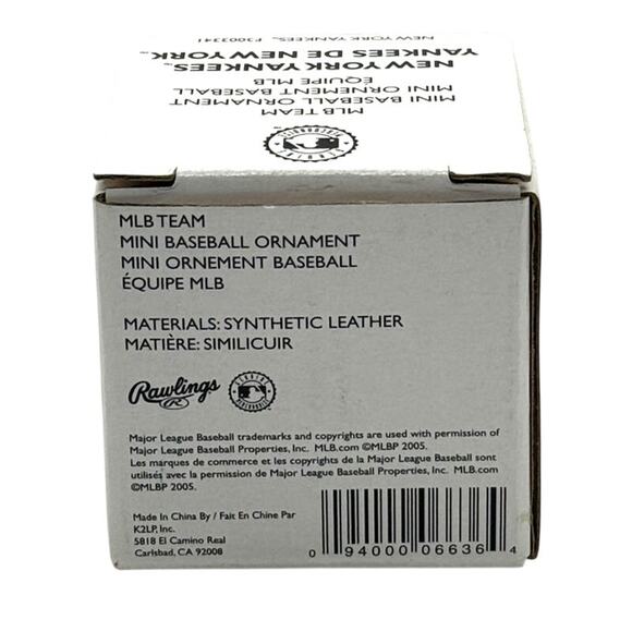 2005 MLB New York Yankees Mini Baseball Ornament – Genuine Merchandise - Picture 3 of 5